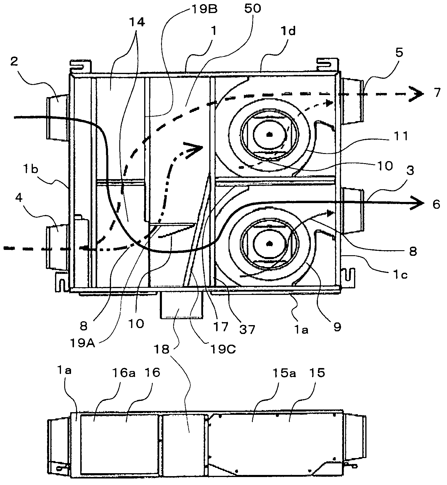 Heat exchange ventilation device