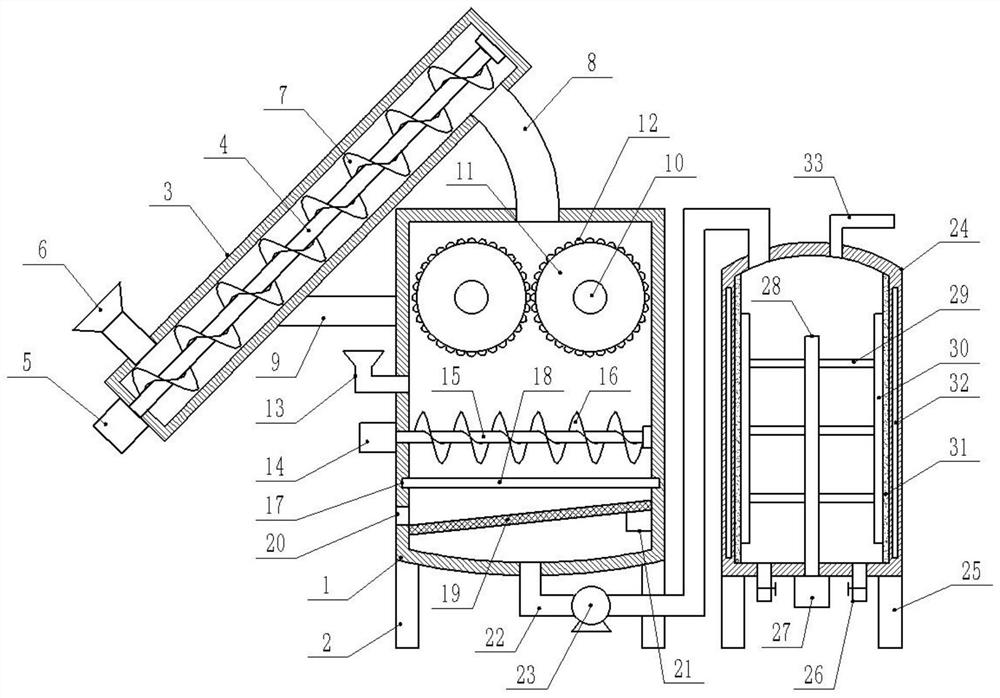 Raw material saving device for purifying distillation still blowdown discharged into buffer tank