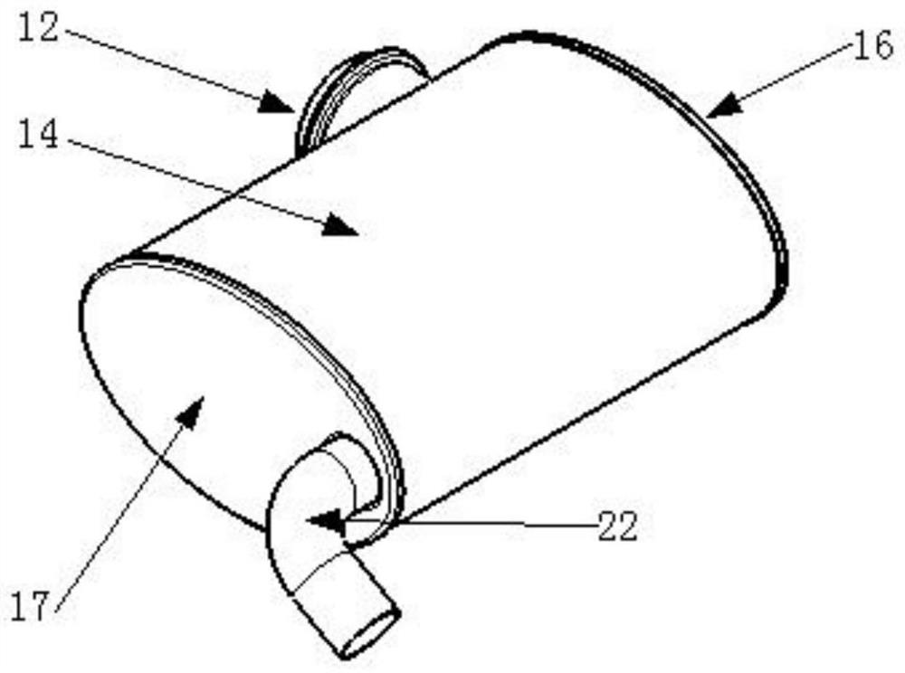 Two-stroke motorcycle sled engine exhaust silencer and working method thereof