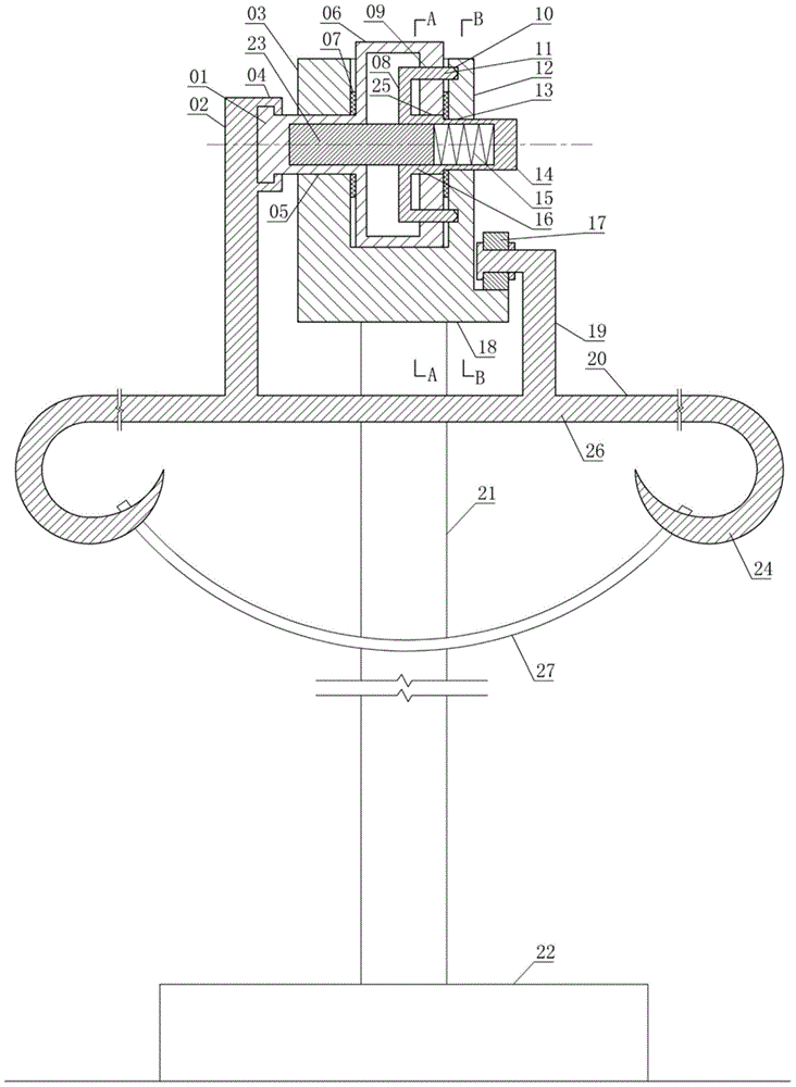 Axis-controlled positioning occipital jaw with displacement positioning suspension