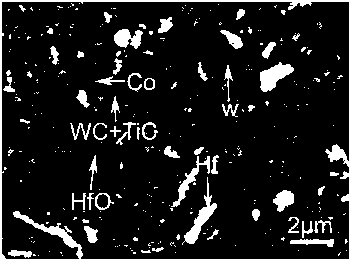 A kind of w-wc-tic-hf-co alloy bar and its preparation method