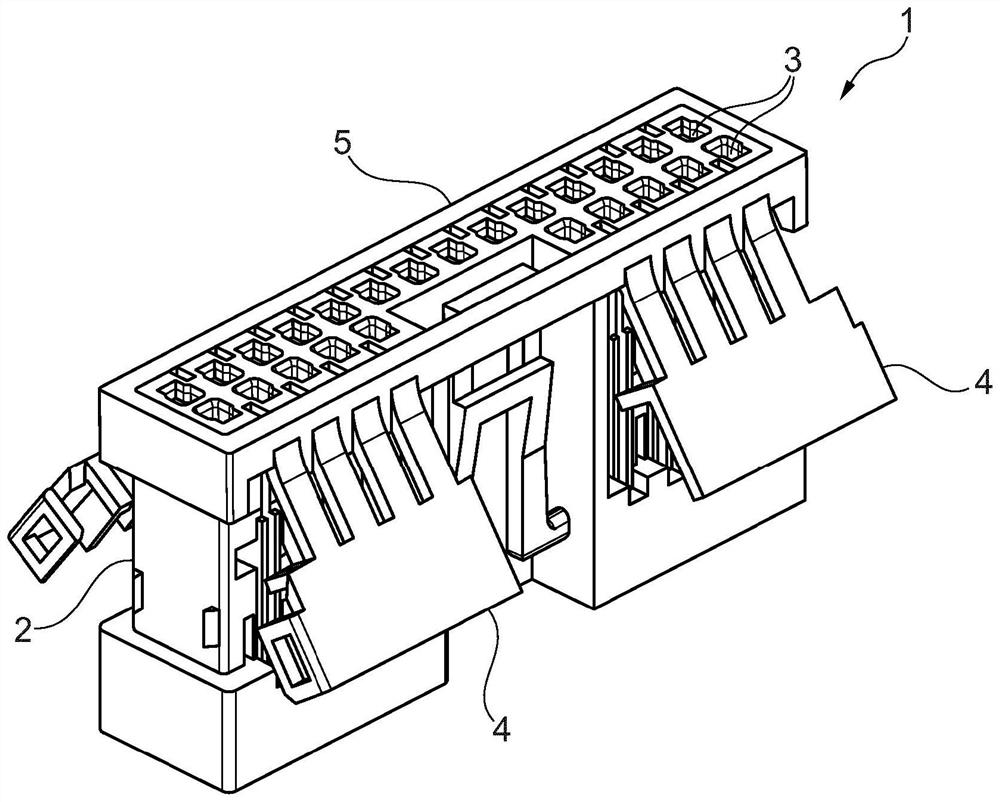 Plug-in connector with improved protection against high-voltage flashovers