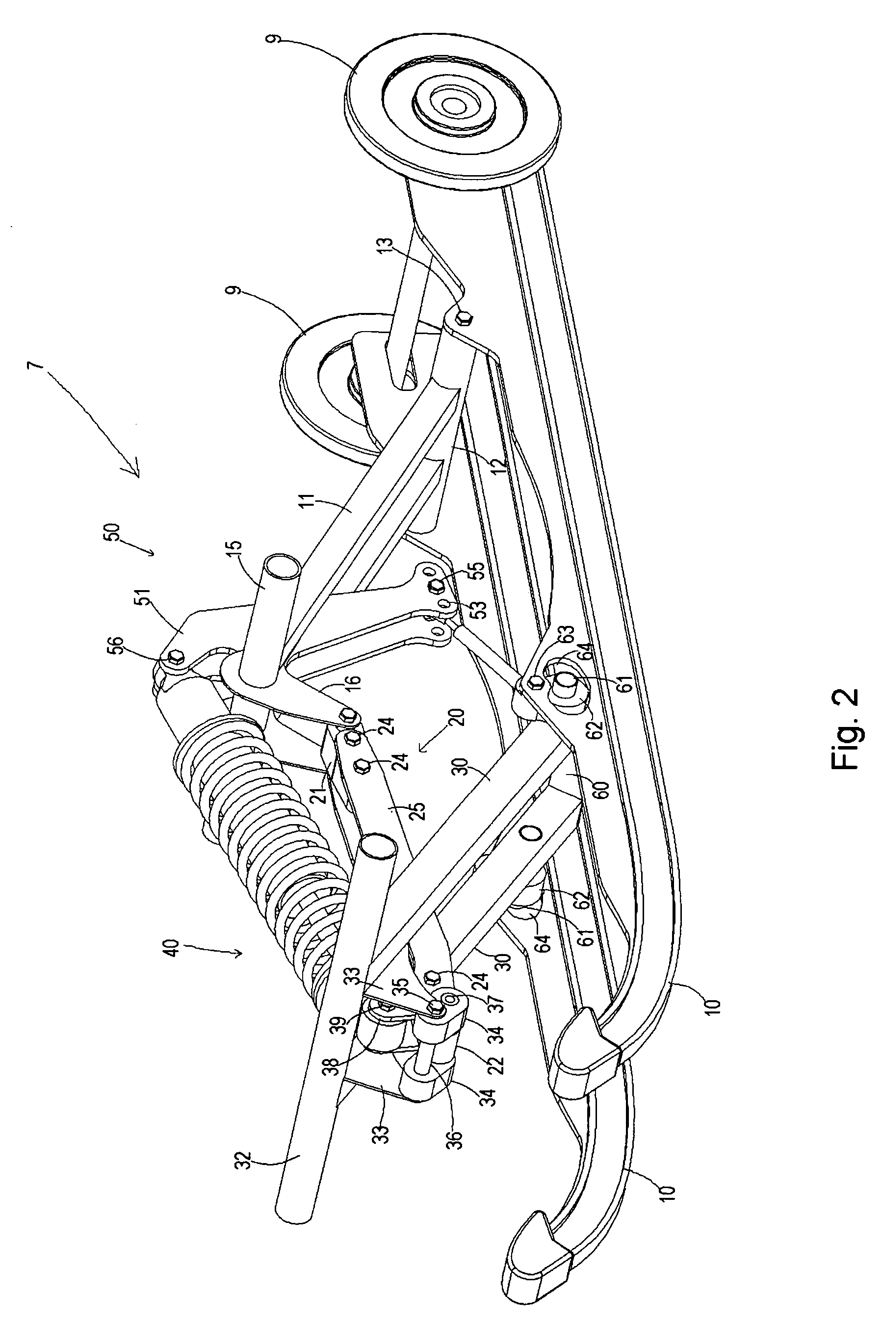 Snowmobile track suspension