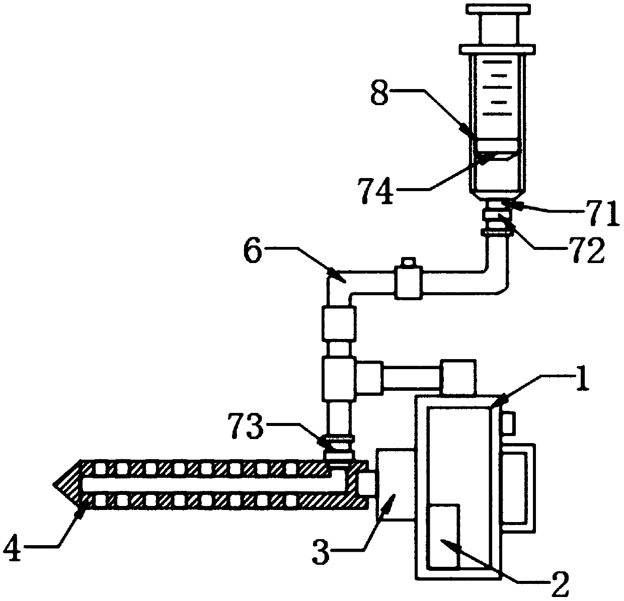 Punching and pesticide injection device for disease and pest control over fruit trees