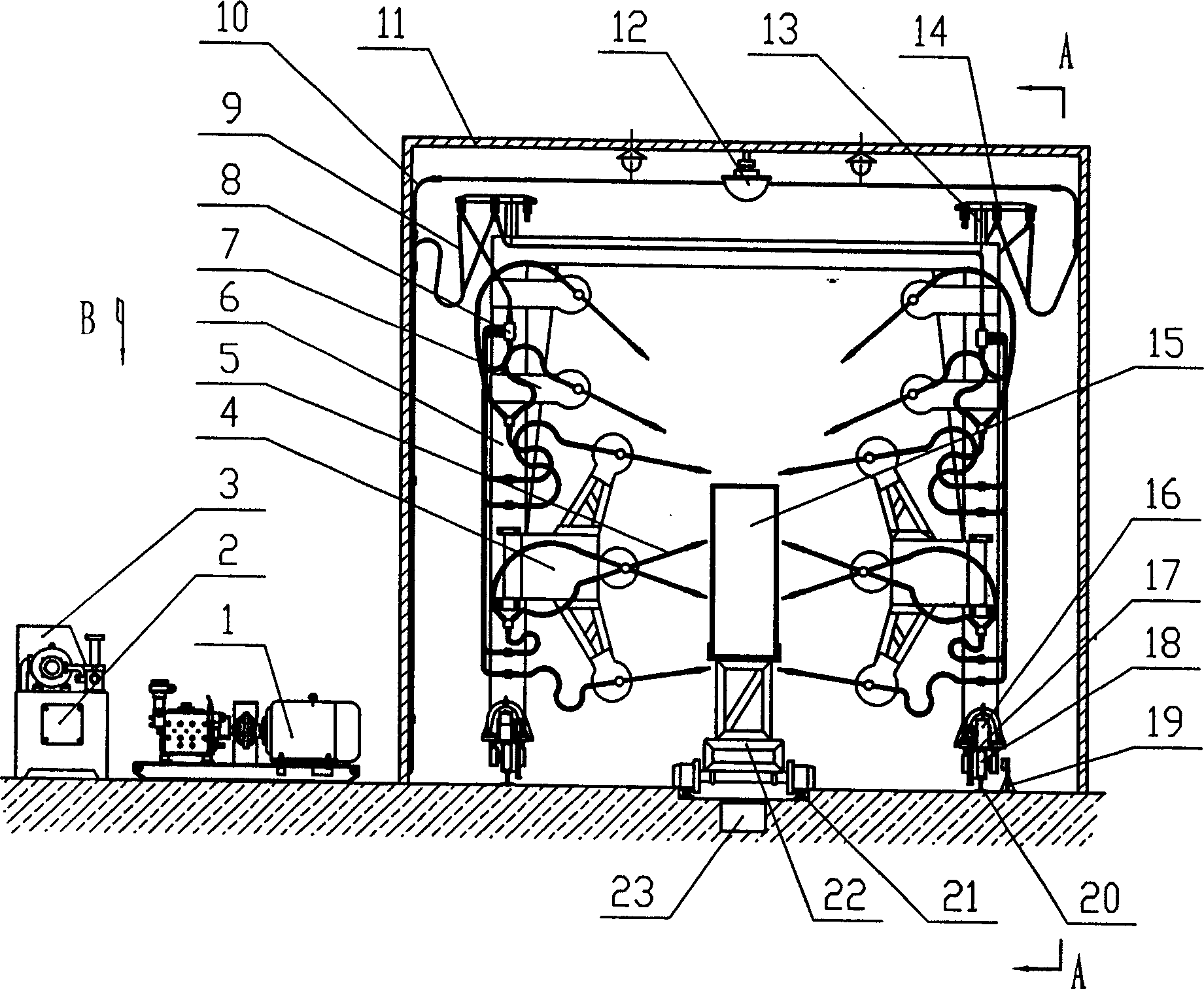 Automatic flushing device for oil field working equipment