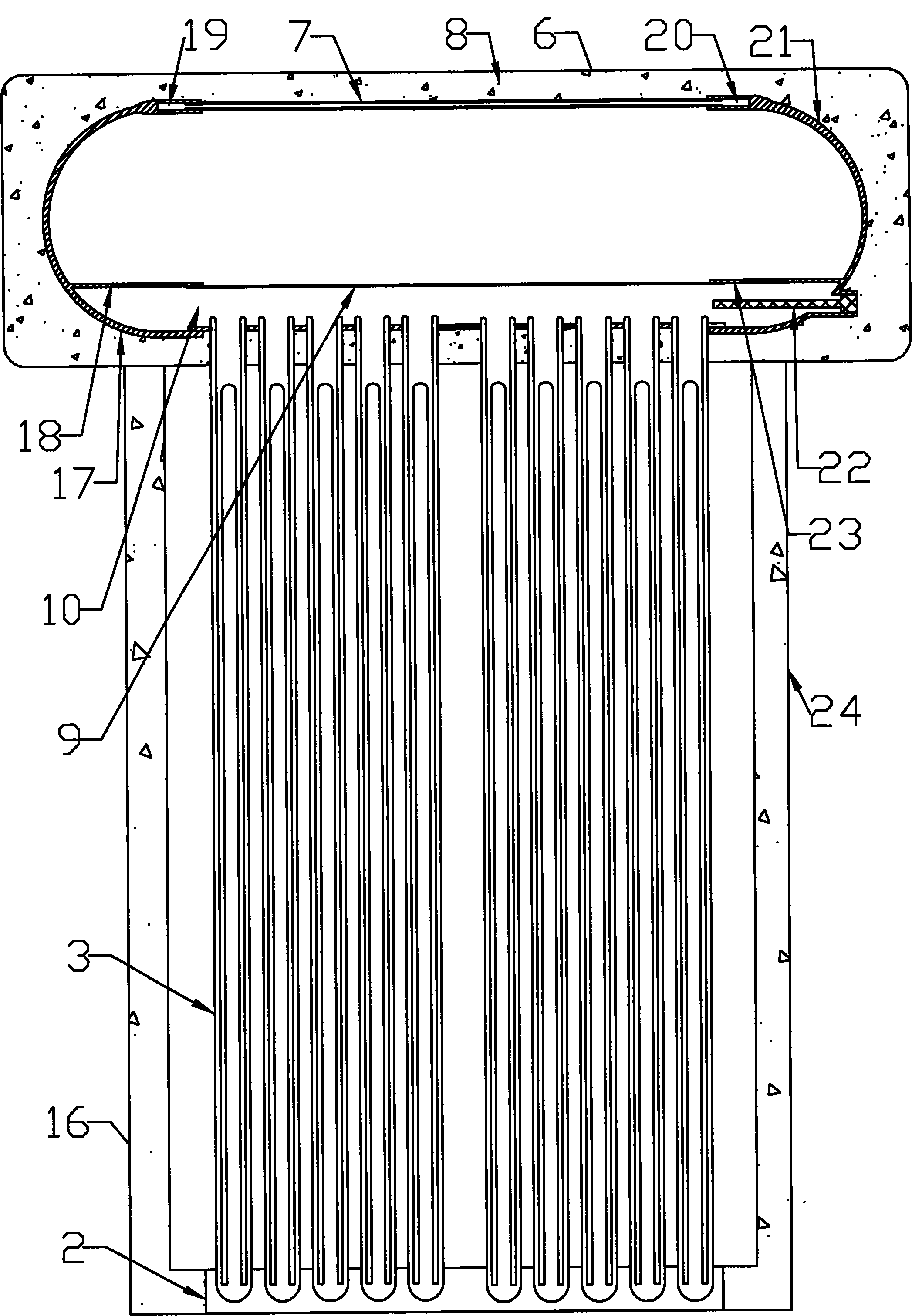 Pressure-bearing double-cycle three-cavity tube solar bathroom