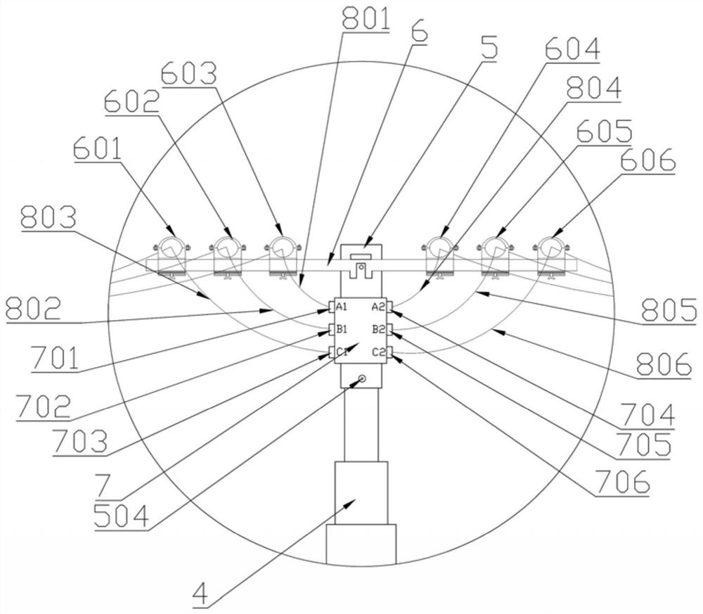 Temporary contact device for 10kV distribution line bypass operation and construction method