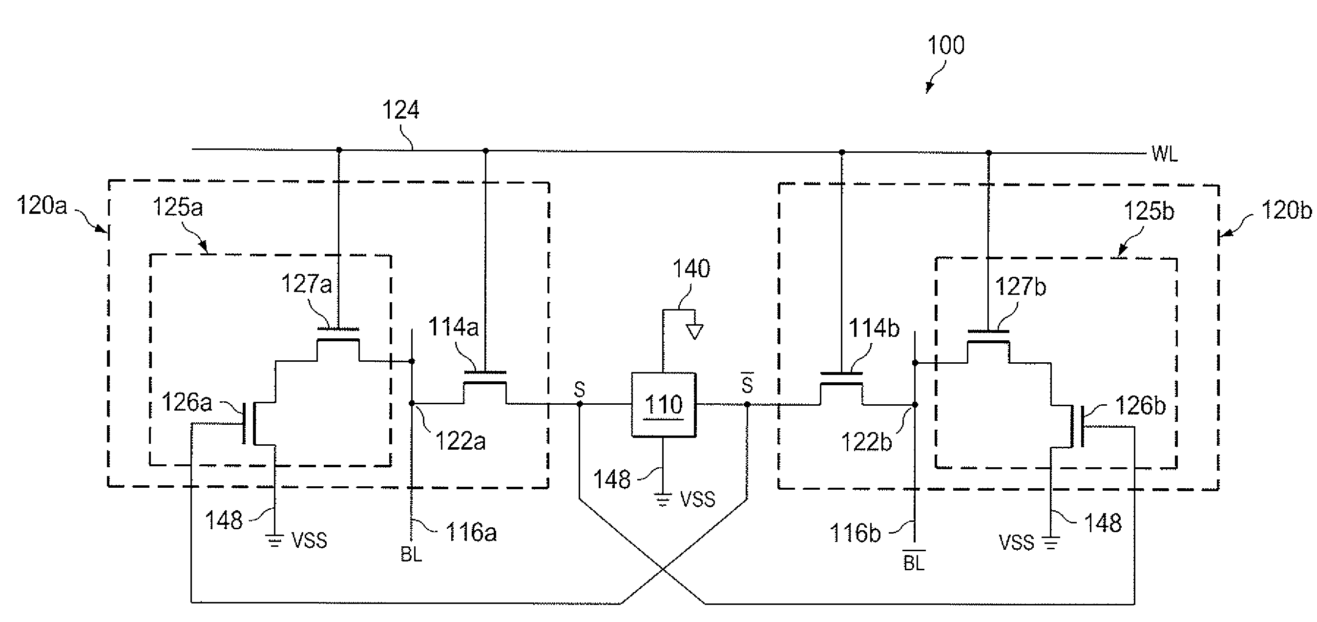 Dual node access storage cell having buffer circuits