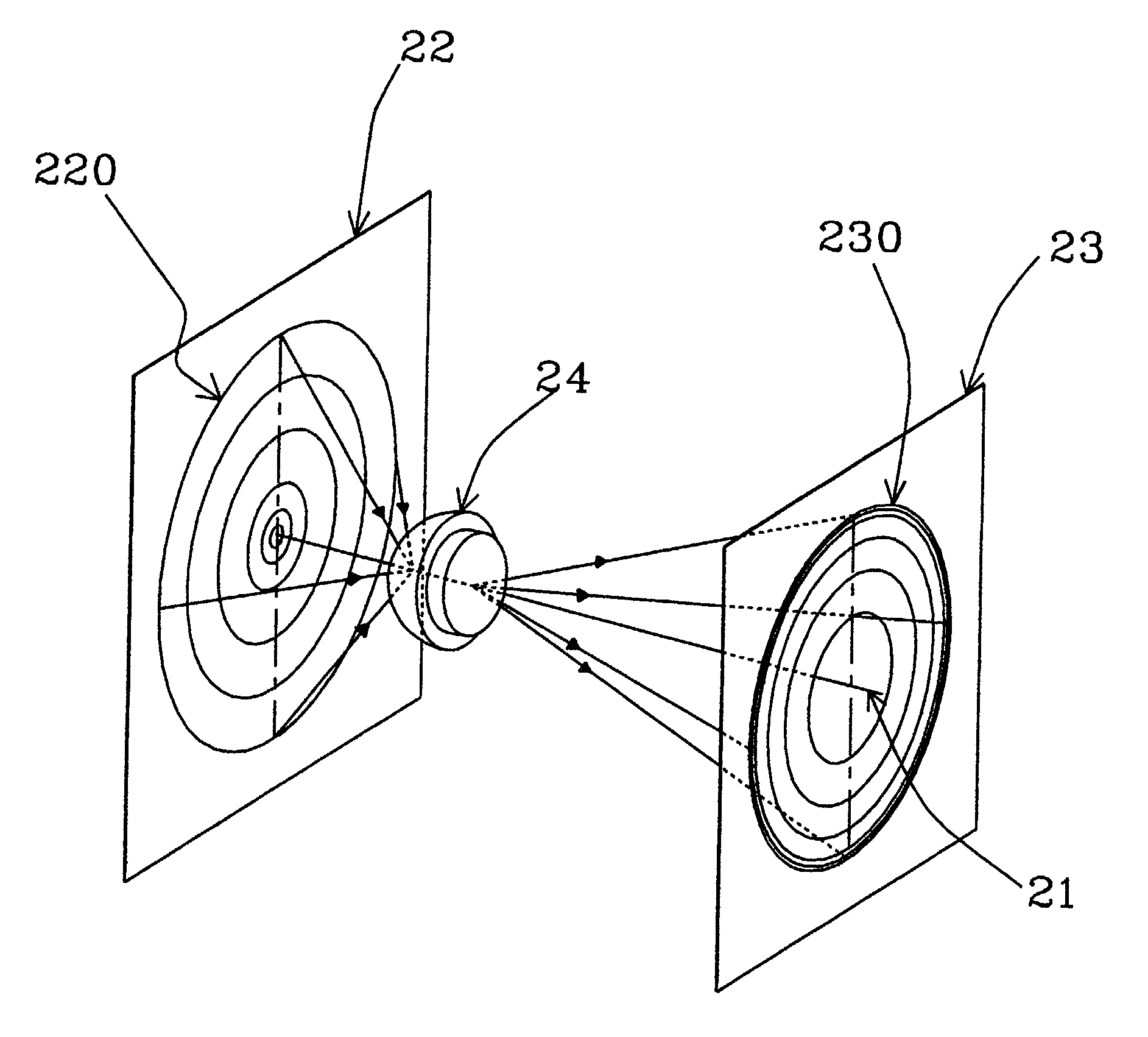 Method for exploring viewpoint and focal length of camera