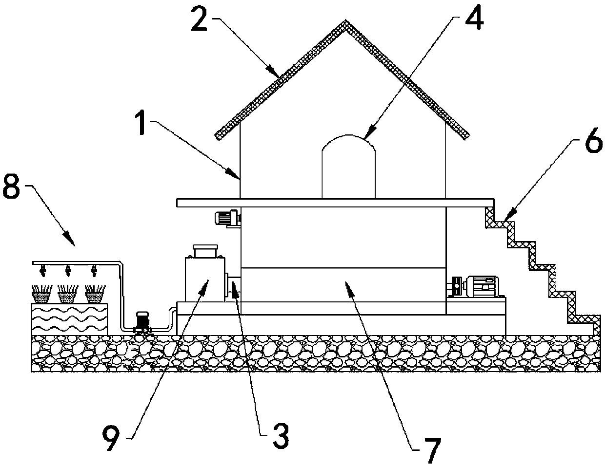 Ecological self-cleaning pet rearing house