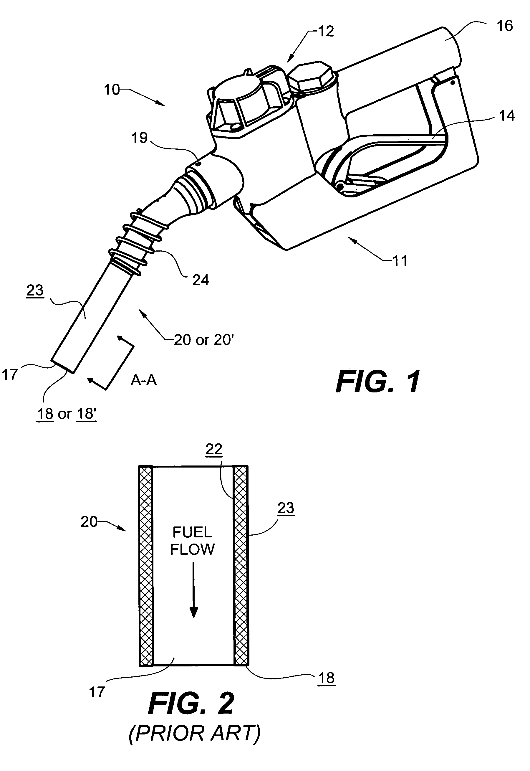 Fuel dispensing spout with continuous endface