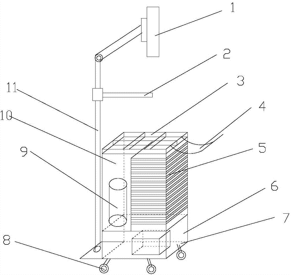 Ward-round trolley for hospitals