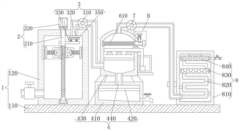 Industrial kiln waste gas treatment device with efficient purification function