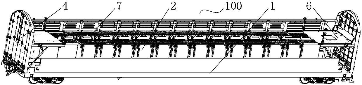 A dual-purpose transport vehicle body for railway transport of automobiles and general cargo