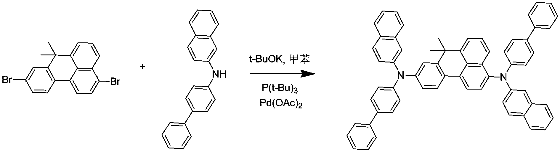 Benzanthracene organic electroluminescent material, and preparation method and application thereof