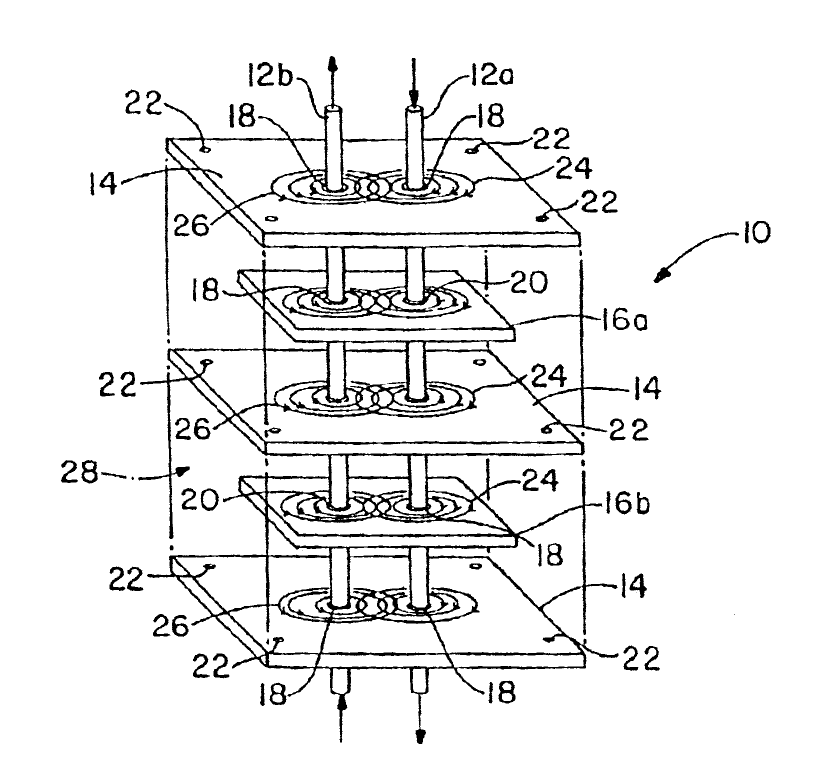 Paired multi-layered dielectric independent passive component architecture resulting in differential and common mode filtering with surge protection in one integrated package