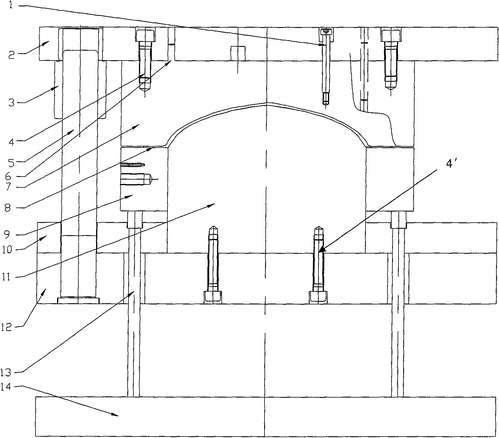 Wingtip cover mirror face part drawing processing method