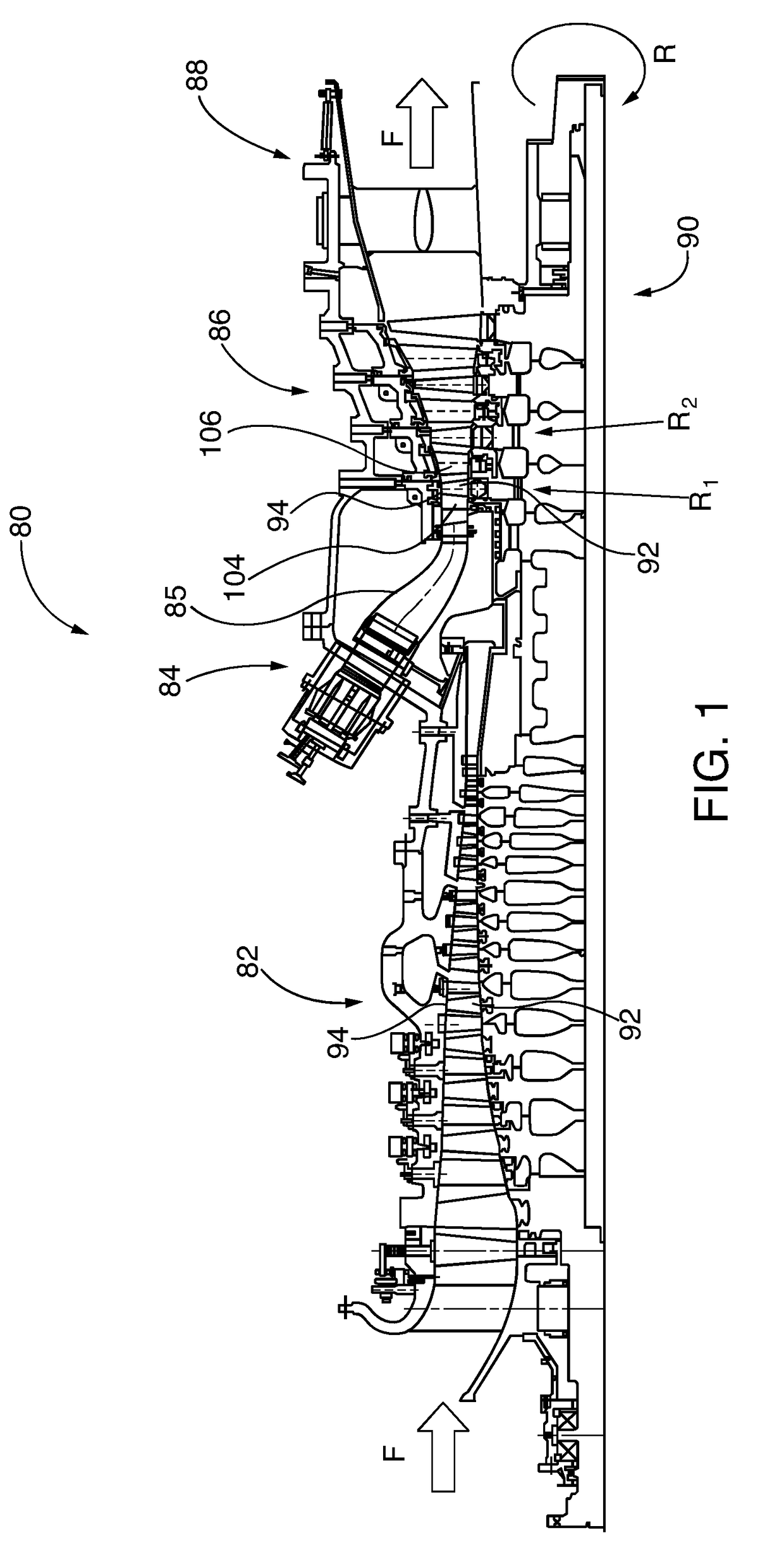 Turbine component thermal barrier coating with crack isolating, cascading, multifurcated engineered groove features