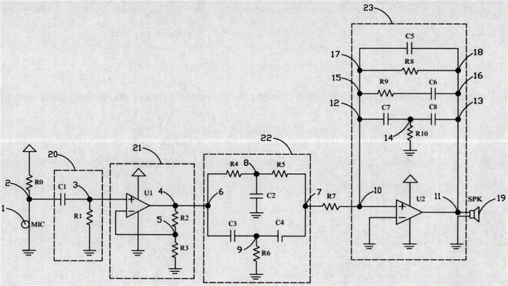 Filter circuit for noise reduction headset