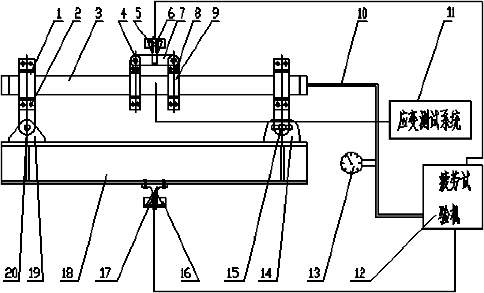 Straight tube multi-axis ratchet wheel strain testing system and method