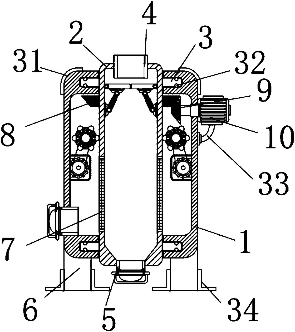 Centrifugal cyclic purification method for sewage