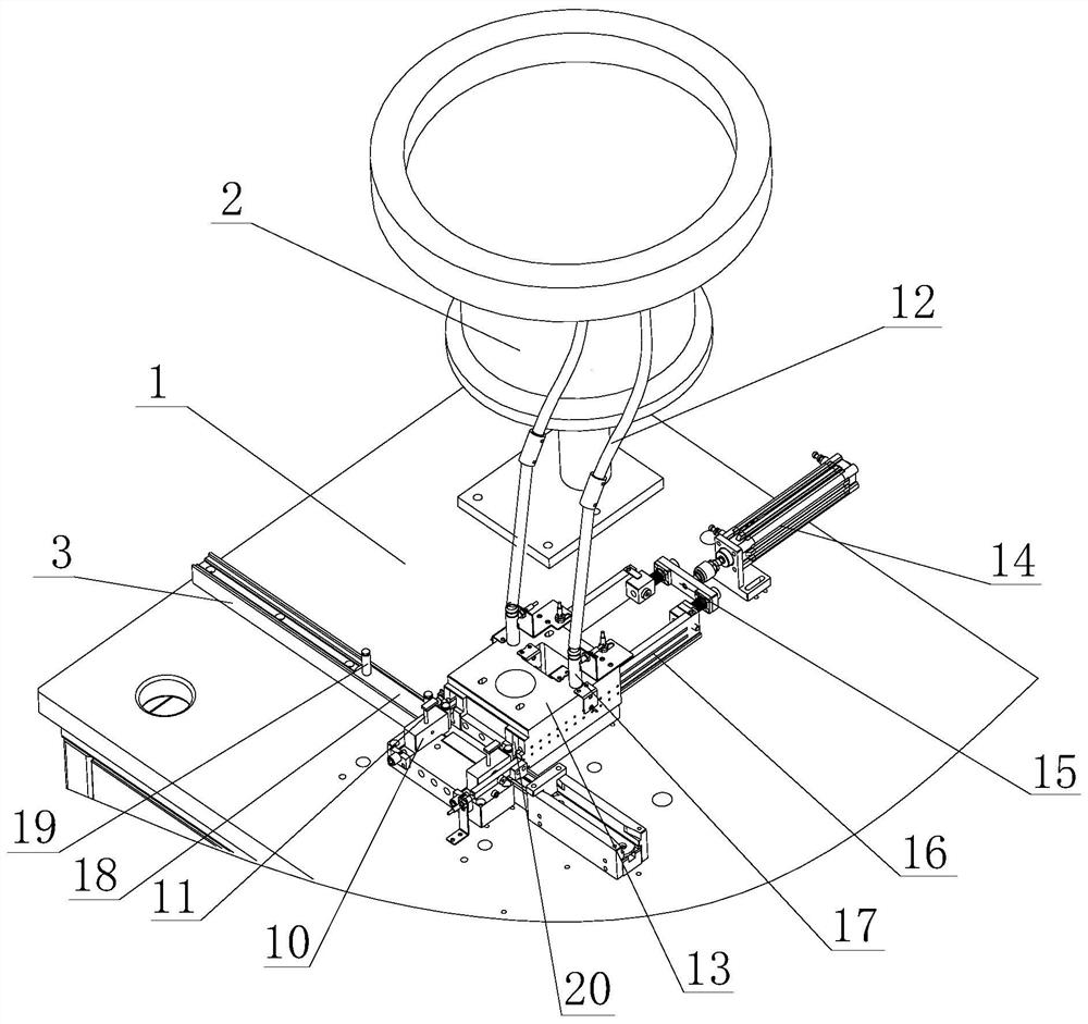 An escalator chain outer chain plate and pin press-fitting equipment