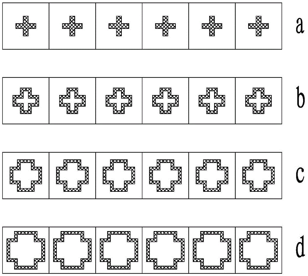 Mask group suitable for multi-overlay multi-time sequence photoetching pattern and fabrication method of mask group