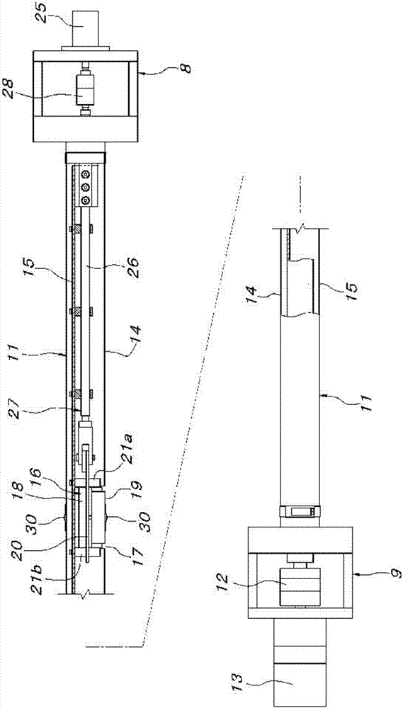 Film stripping and winding device