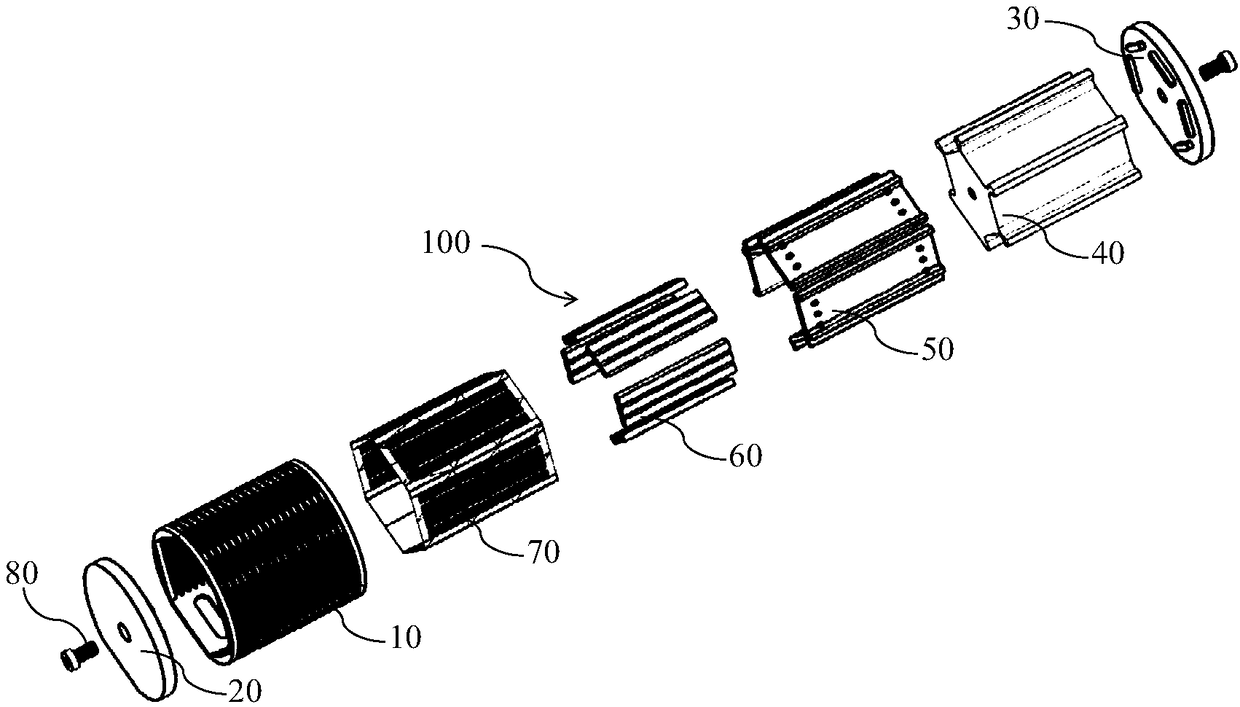 Cylindrical loudspeaker and sound box equipment