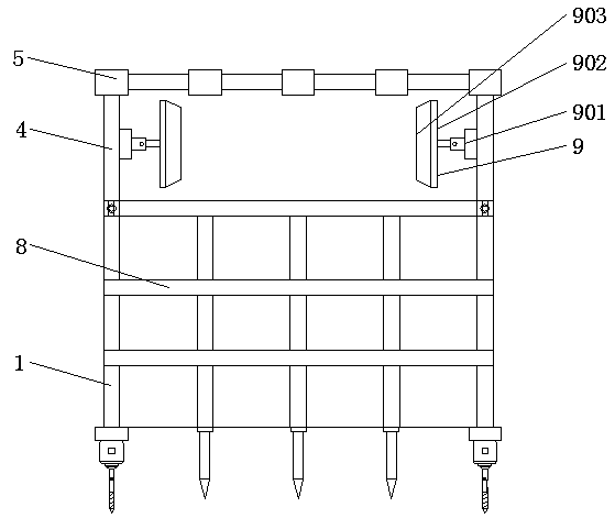 Fixing device capable of preventing snow cover accumulation for agricultural greenhouse