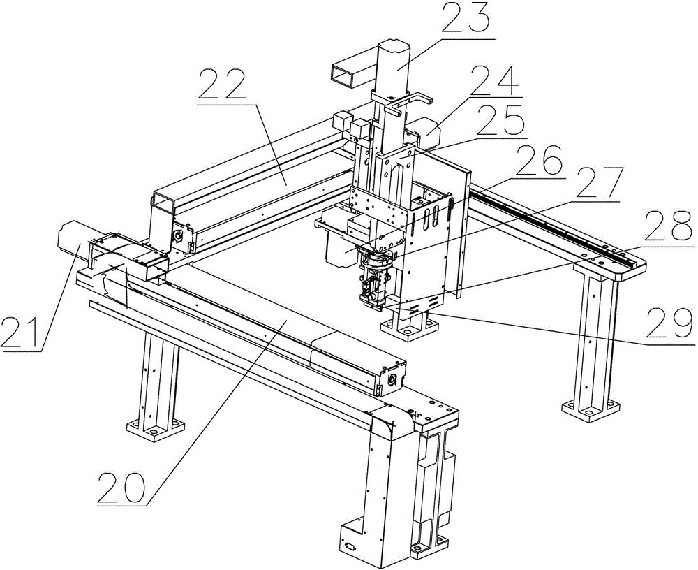 Full-automatic PCB labeling machine and implementation method thereof