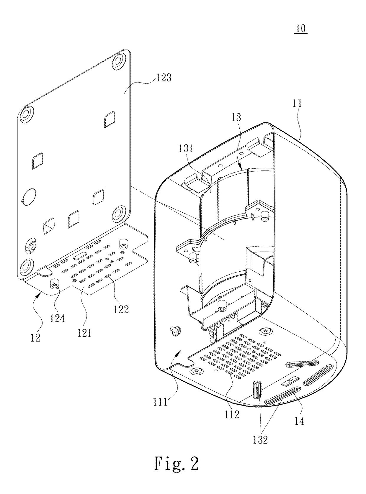 Hand dryer with reduced air-intake noise