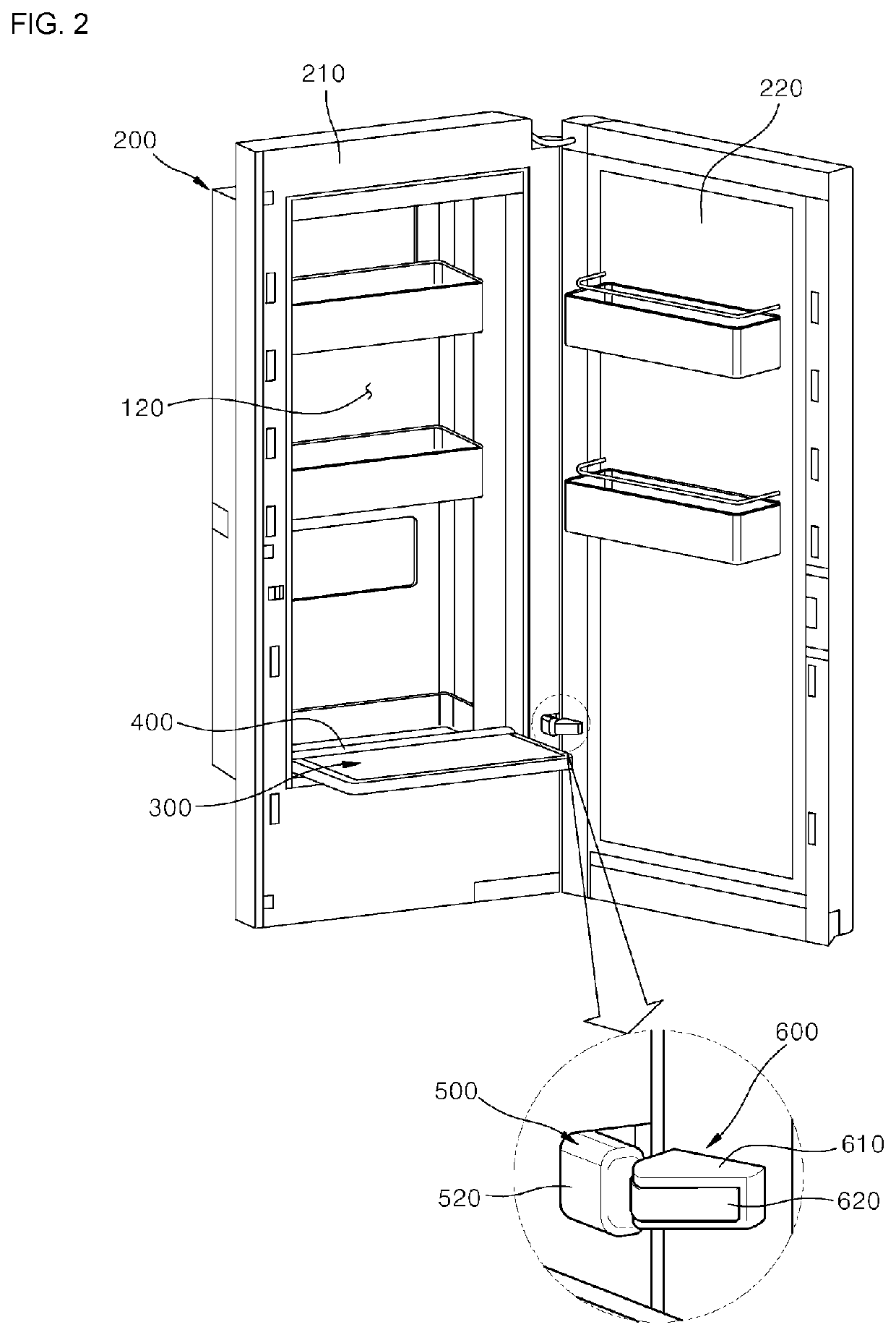 Refrigerator and folding guide device provided therein