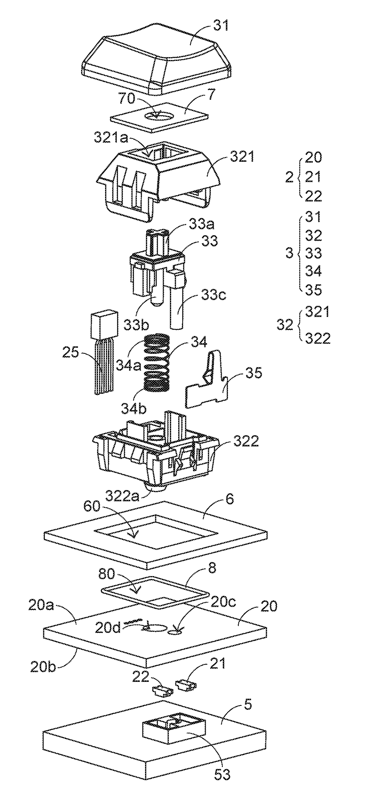 Optical switch keyboard