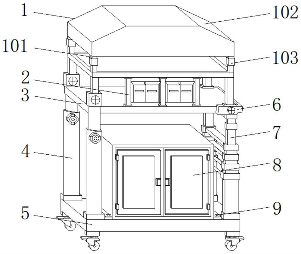 Adjustable outdoor mechanical equipment overhaul supporting frame