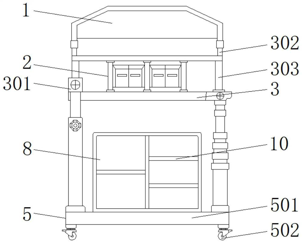 Adjustable outdoor mechanical equipment overhaul supporting frame