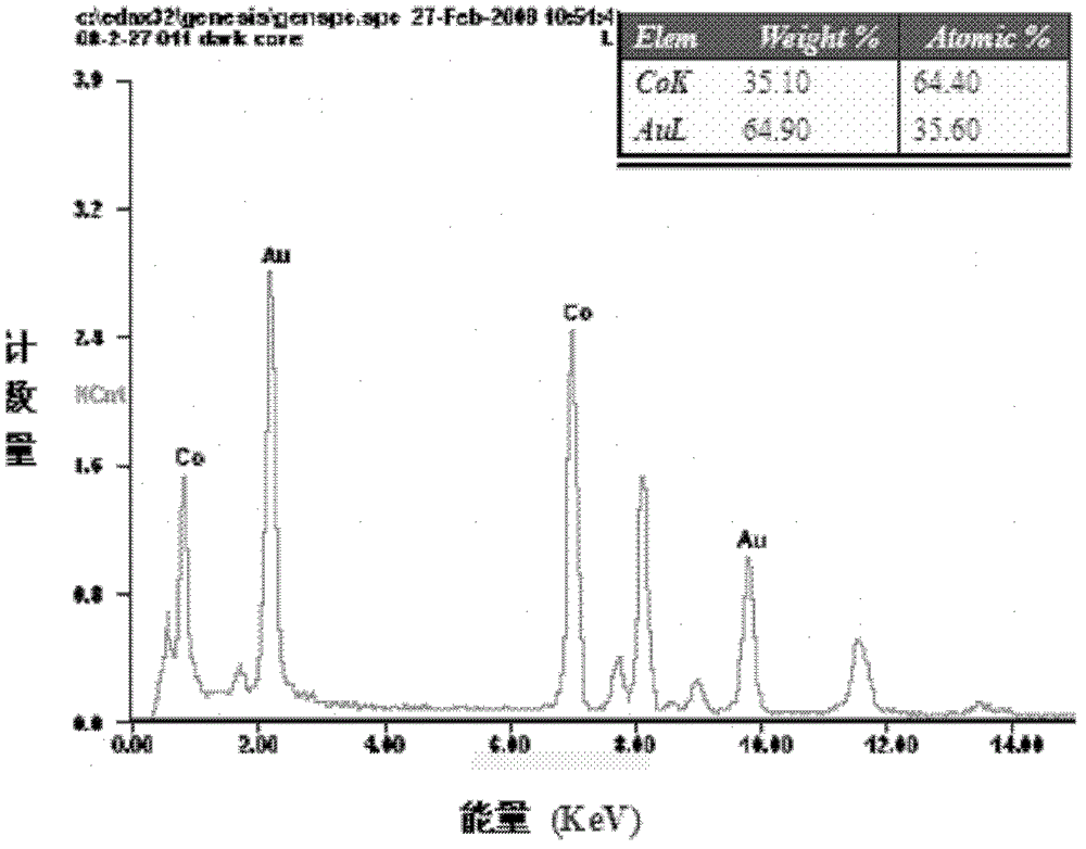 Method for preparing synthesized cobalt-gold double-metal alloy nano particle