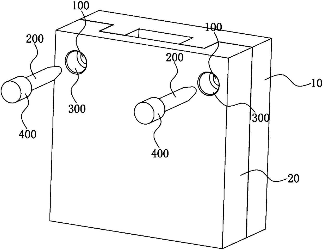 Pin anti-falling structure for producing automobile part mold