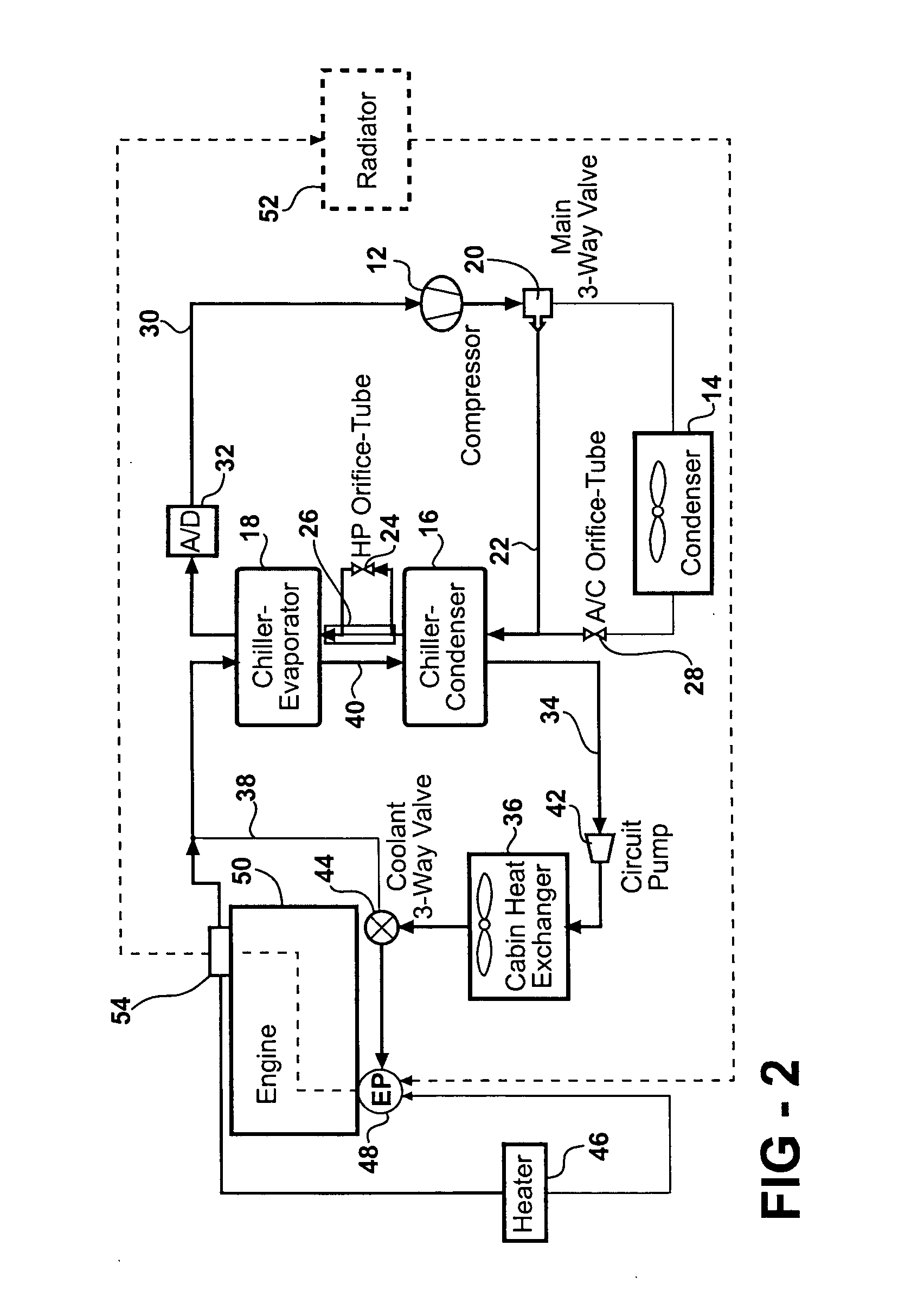 Heat pump with secondary loop air-conditioning system