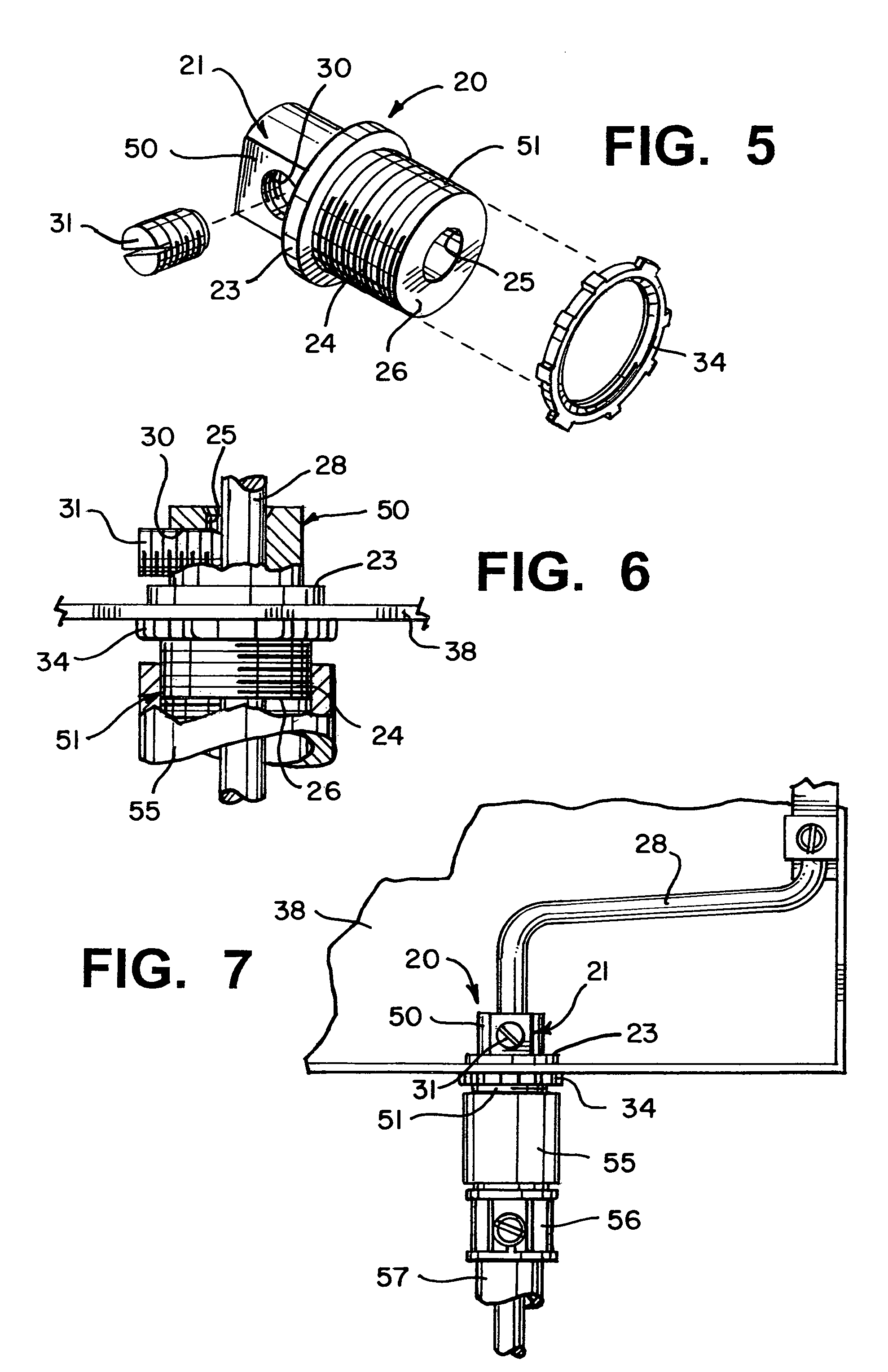 Bonding and grounding clamp/connector for electrode conductors