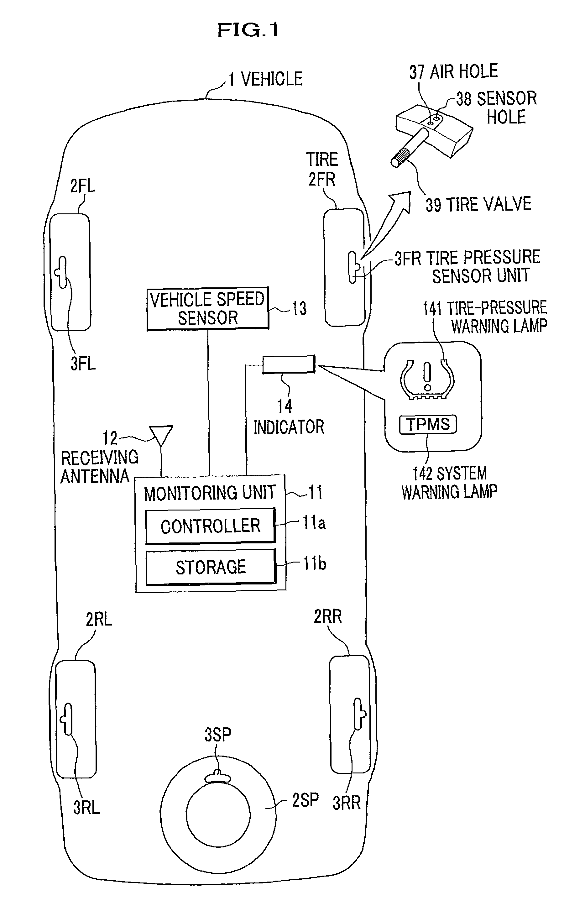 Tire pressure monitoring system and pressure monitoring unit