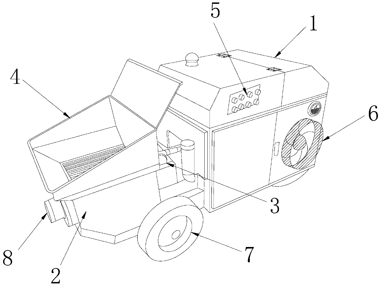 Concrete conveying pump for roads and bridges