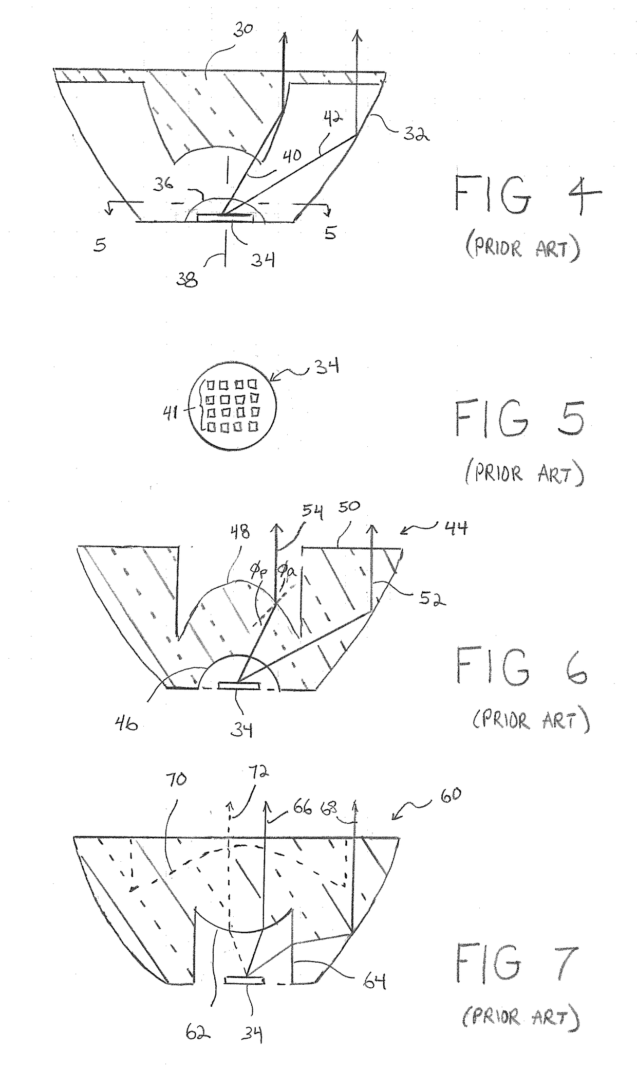 Total internal reflection lens having a straight sidewall entry and a concave spherical exit bounded by a compound parabolic concentrator outer surface to improve color mixing of an LED light source