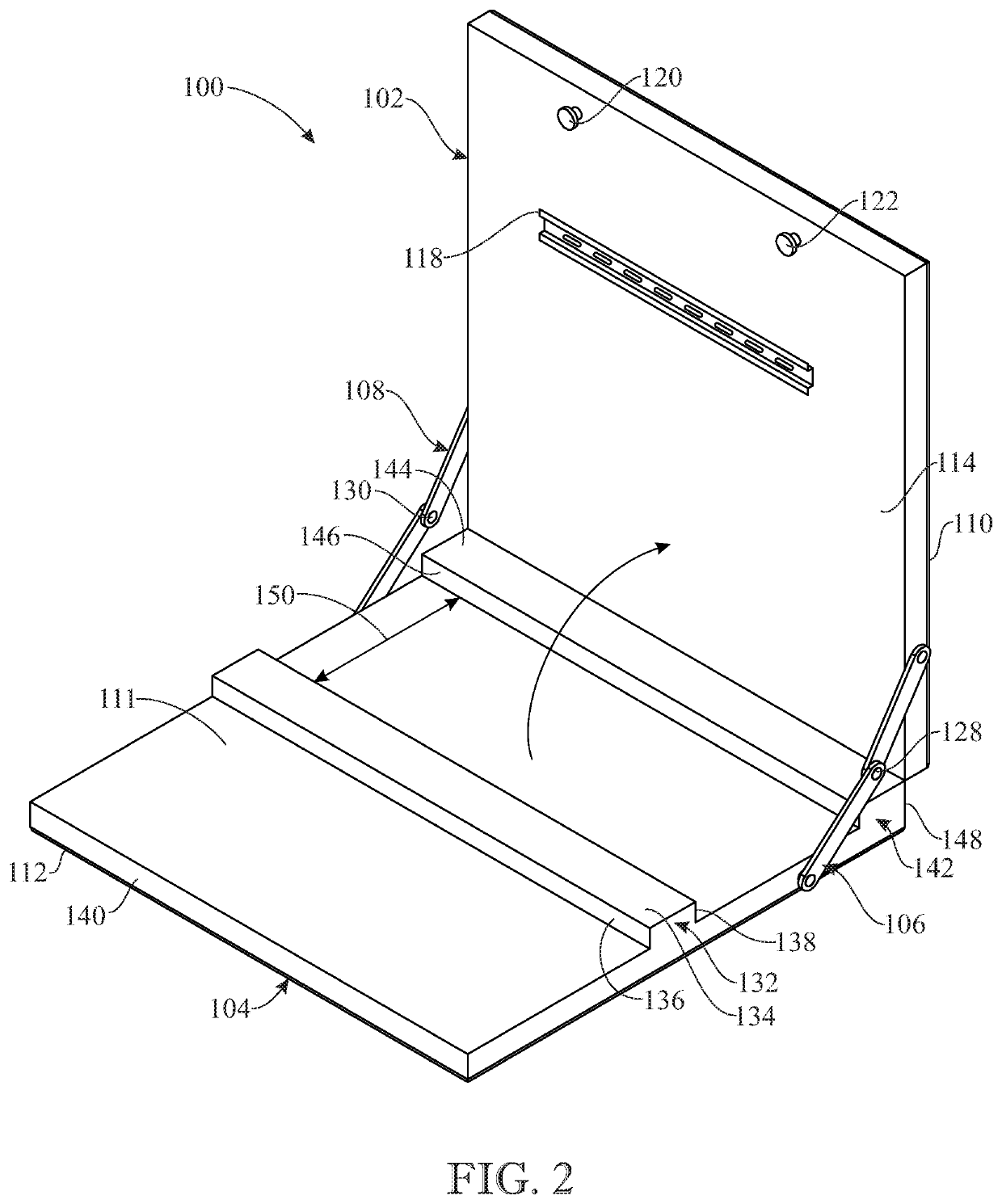 Portable collapsible support for electronic equipment