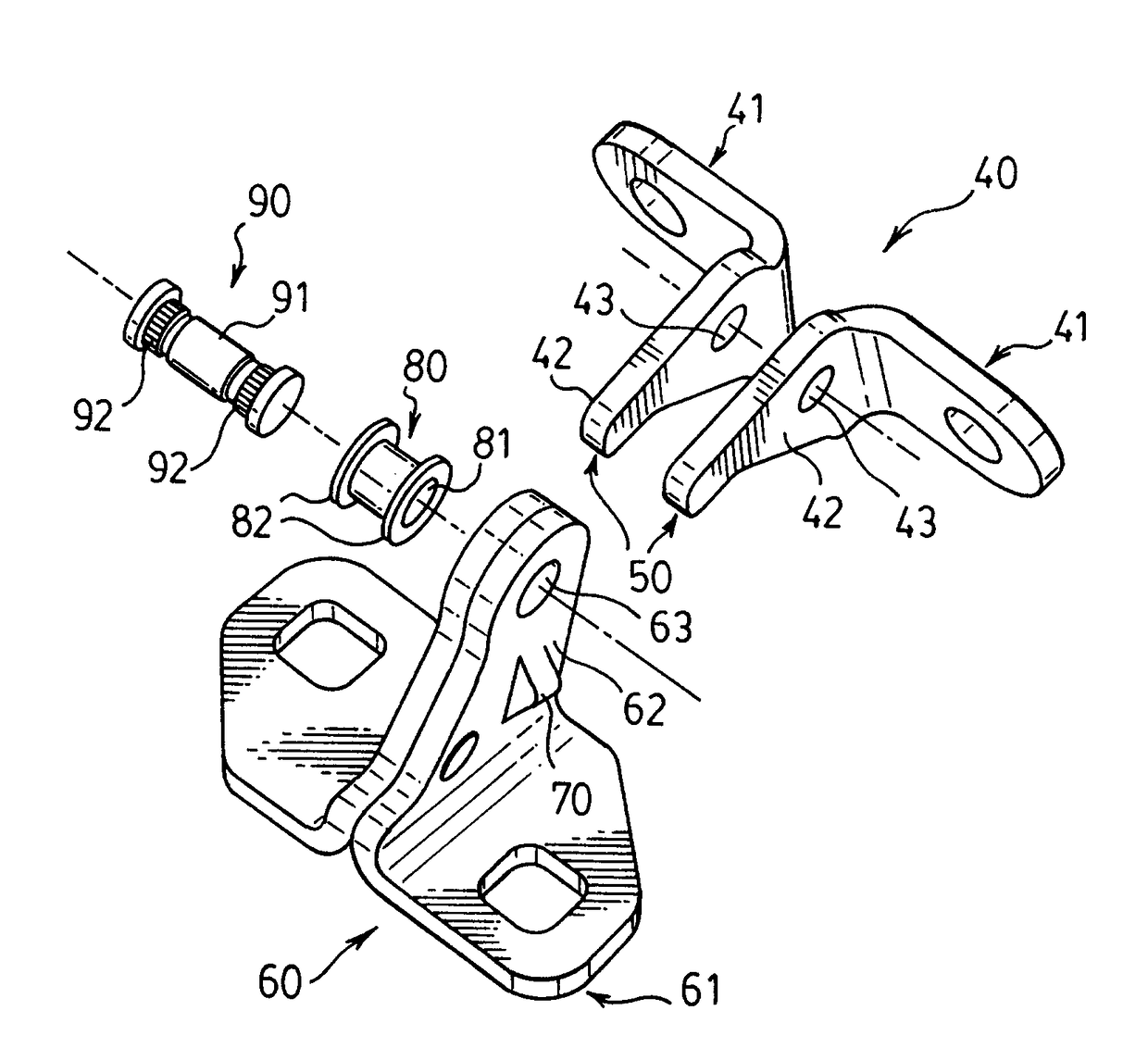 Multiple piece construction automotive door hinge