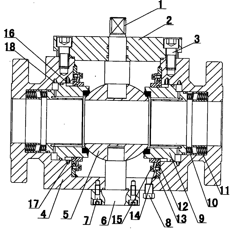 Upper-mounting-type hydraulic ball valve