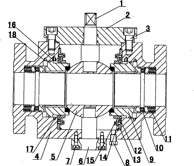 Upper-mounting-type hydraulic ball valve