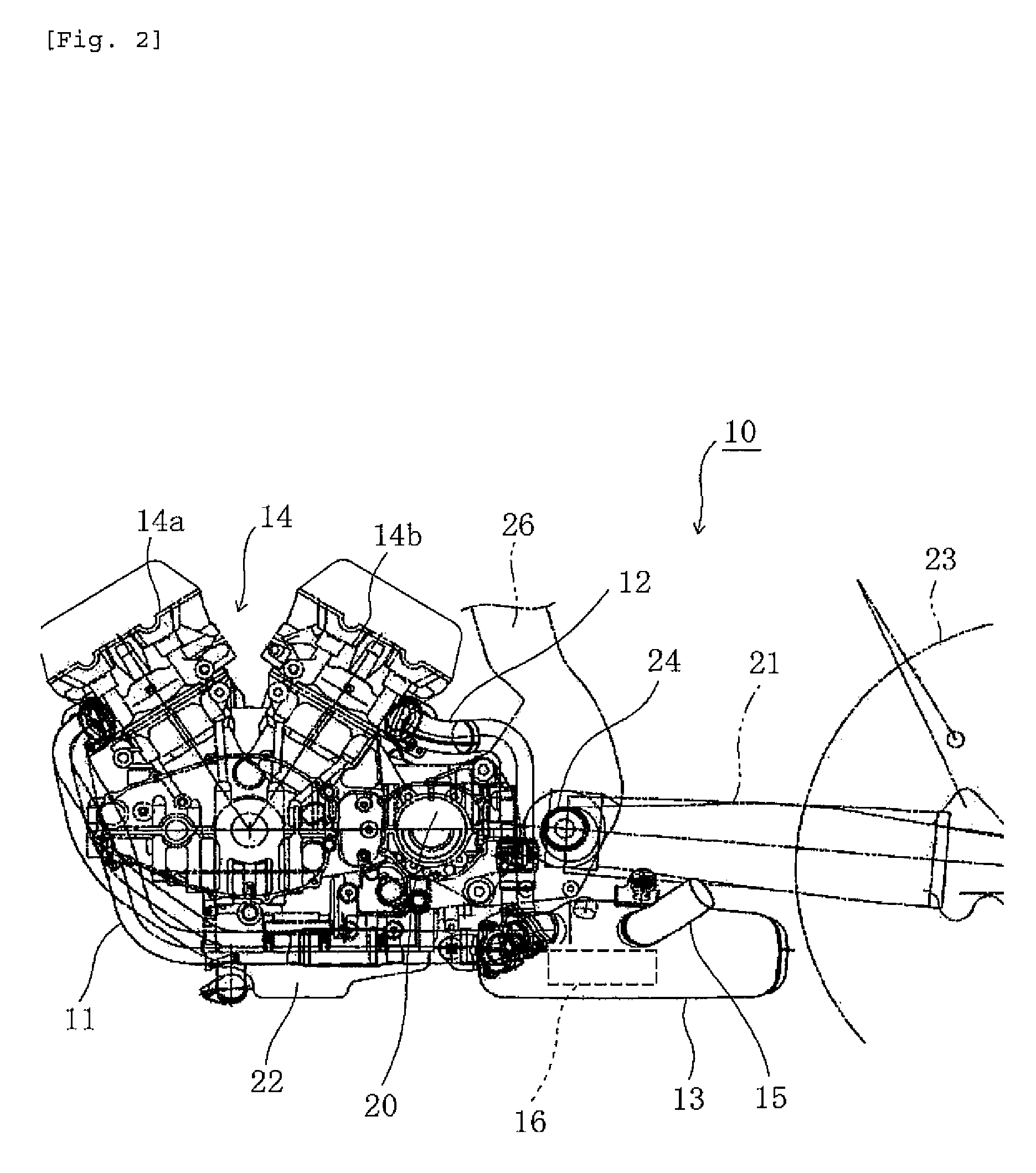 Exhaust system of motorcycle and motorcycle including exhaust system