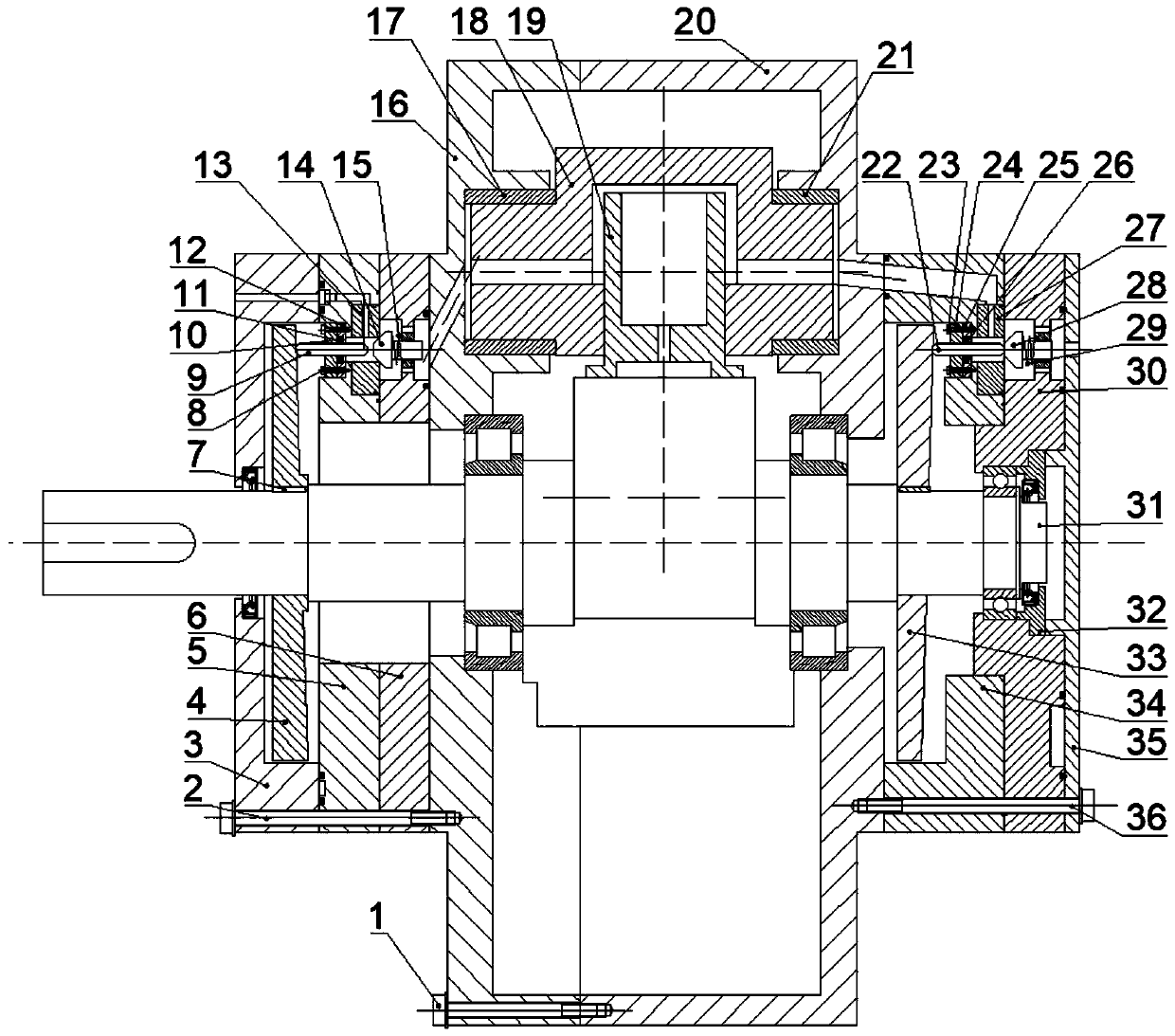 Radial plunger pump/motor and flow distribution structure thereof