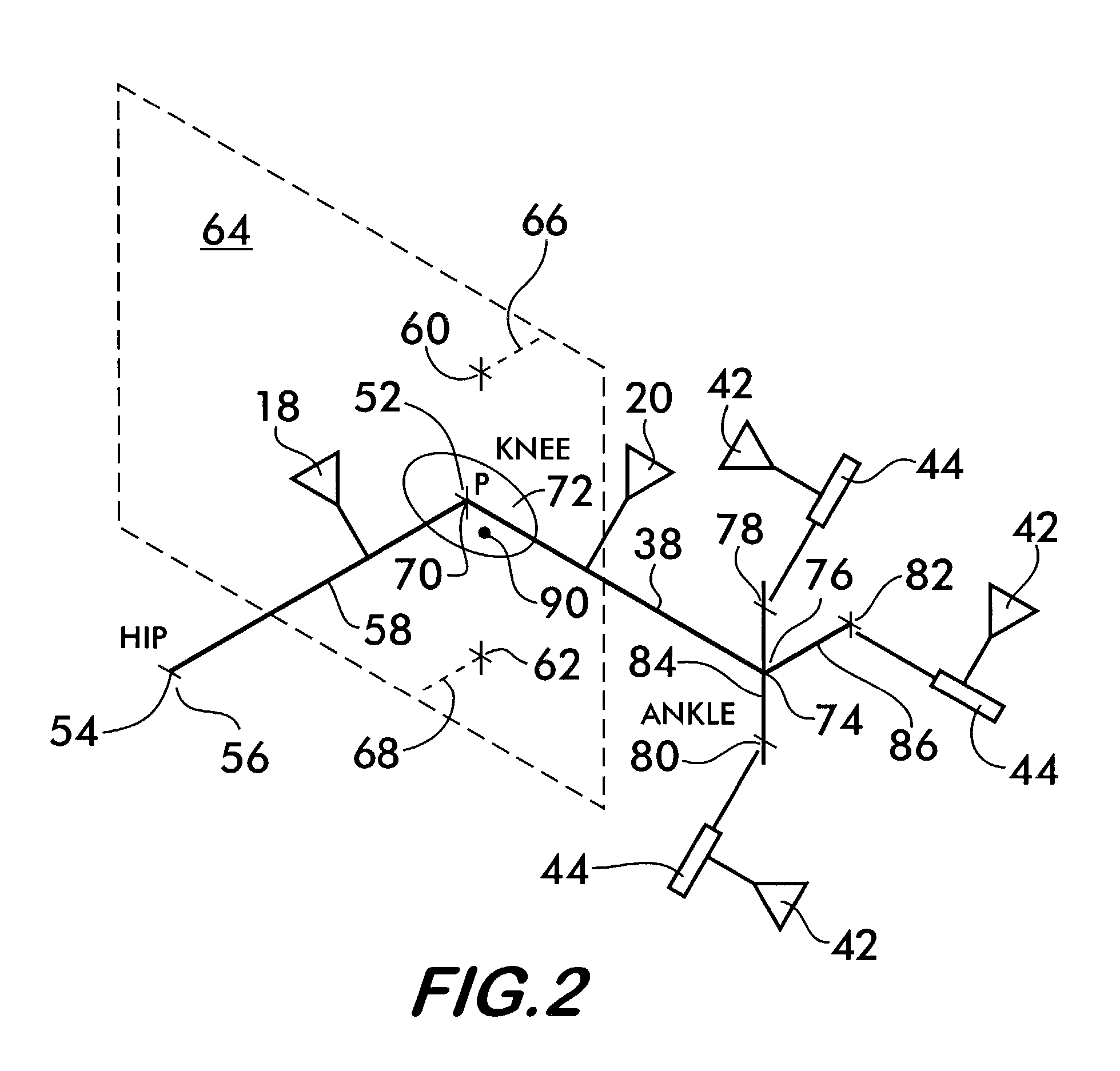 Method of determining the position of the articular point of a joint